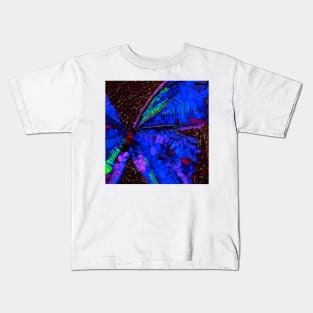 Abstract Butterfly Blue Mosaic Kids T-Shirt